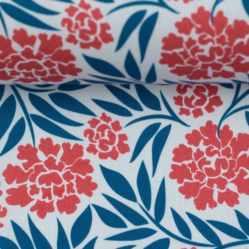 Preview: Swafing Baumwolle - Große Blumen - Weiß